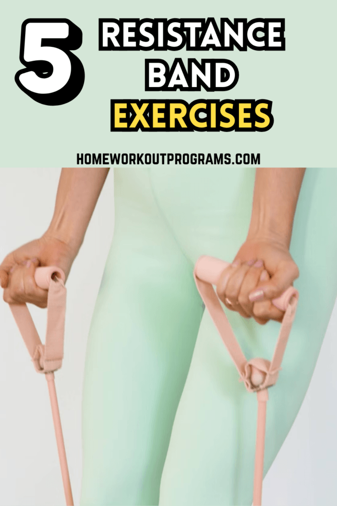woman performing a full body exercise with resistance bands