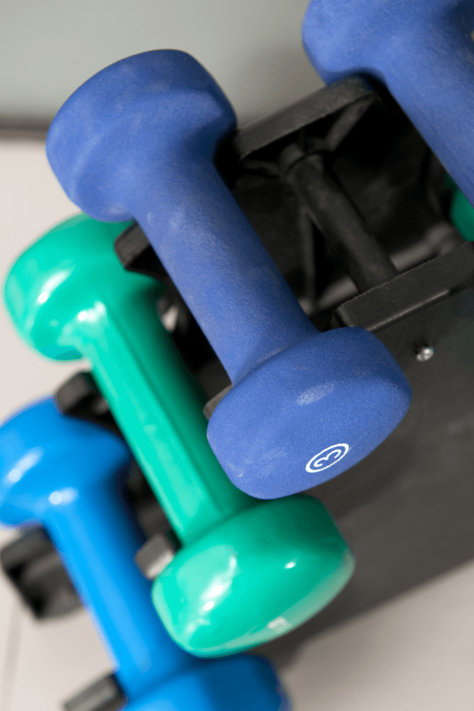set of dumbbells