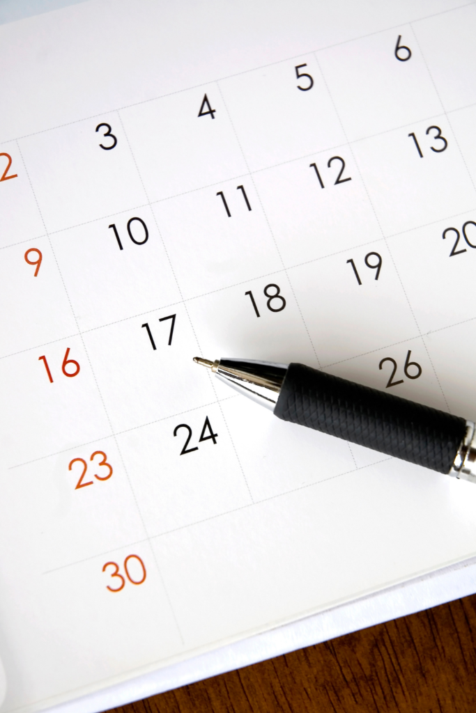 30 days challenge calendar