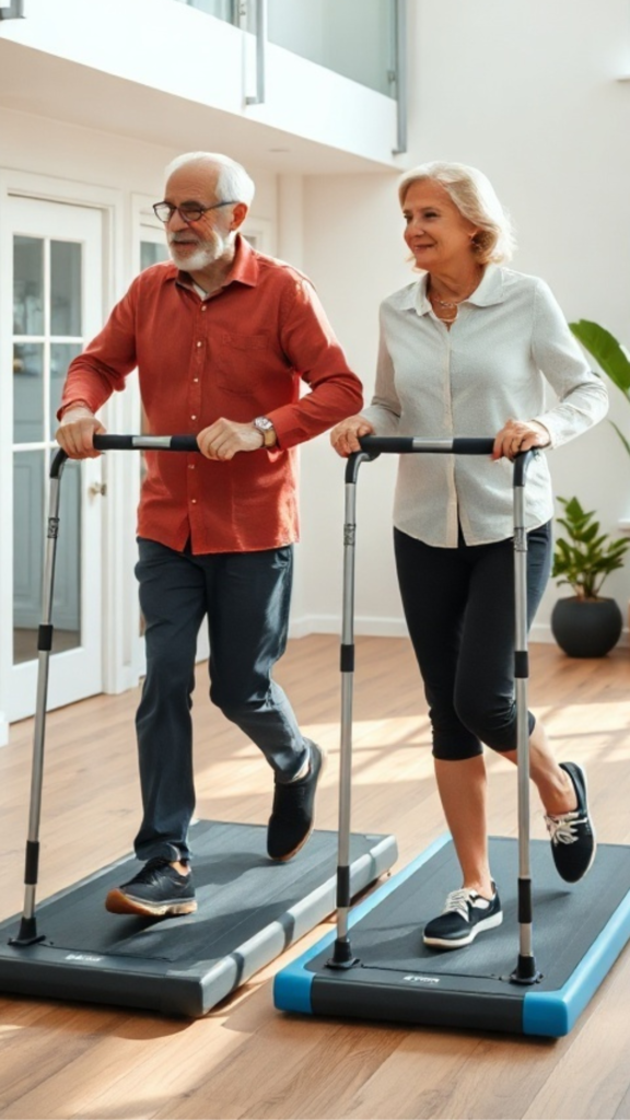 couple on a walking pad