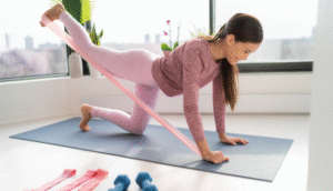 home workout with resistance bands