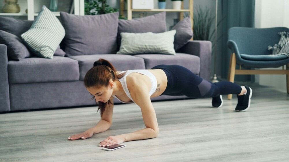 woman workout from home