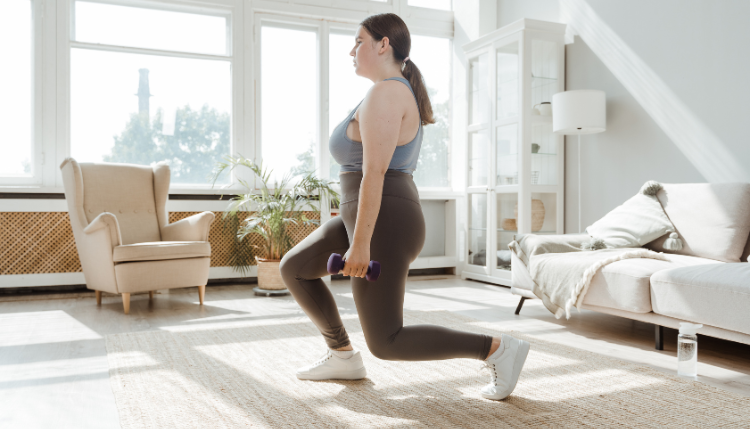 woman doing leg exercises
