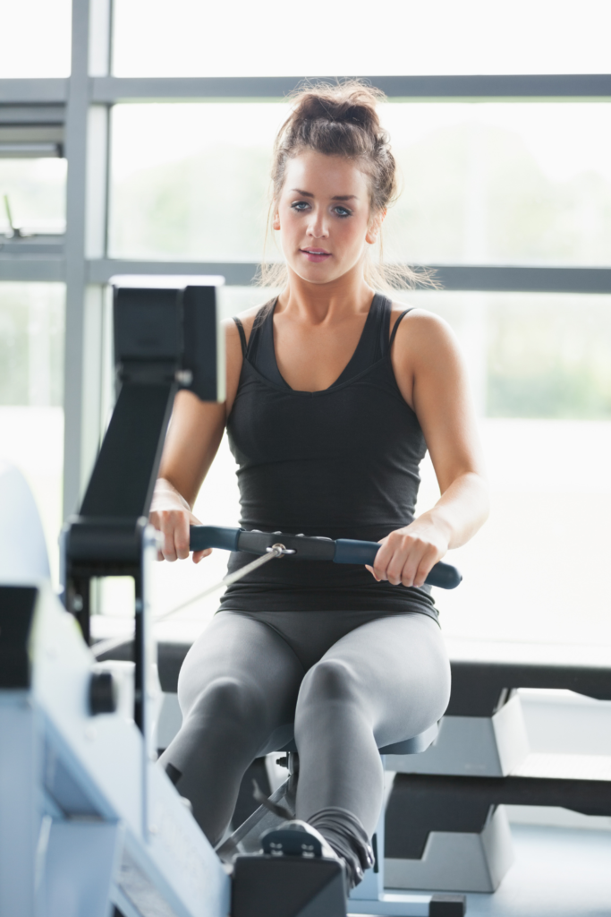 rowing machine in home gym